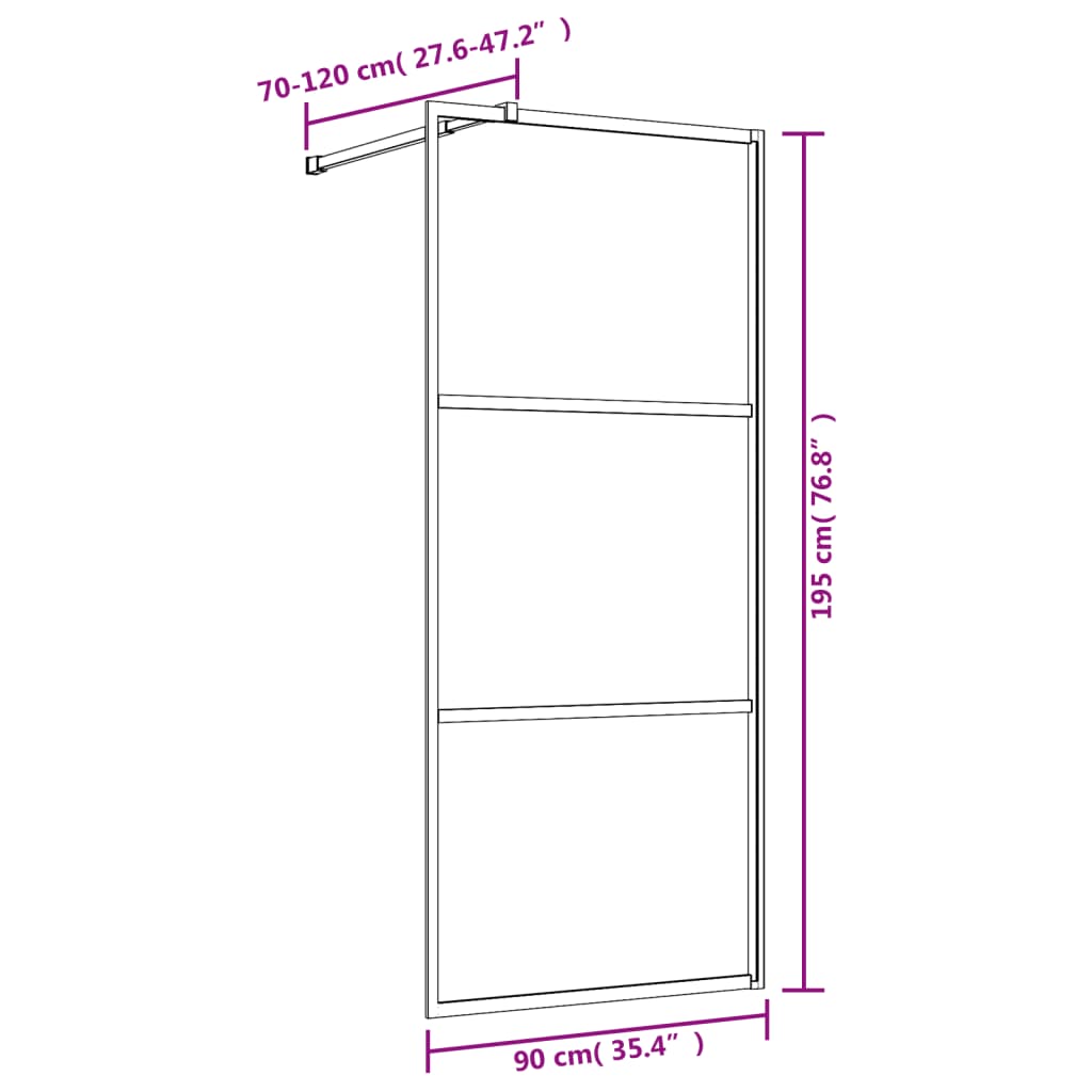 Inloopdouchewand transparant 115x195 cm ESG-glas