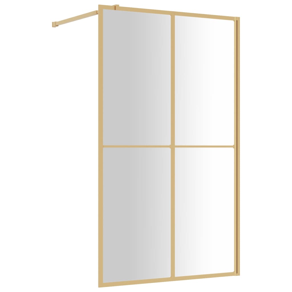 Inloopdouchewand transparant 100x195 cm ESG-glas goudkleurig