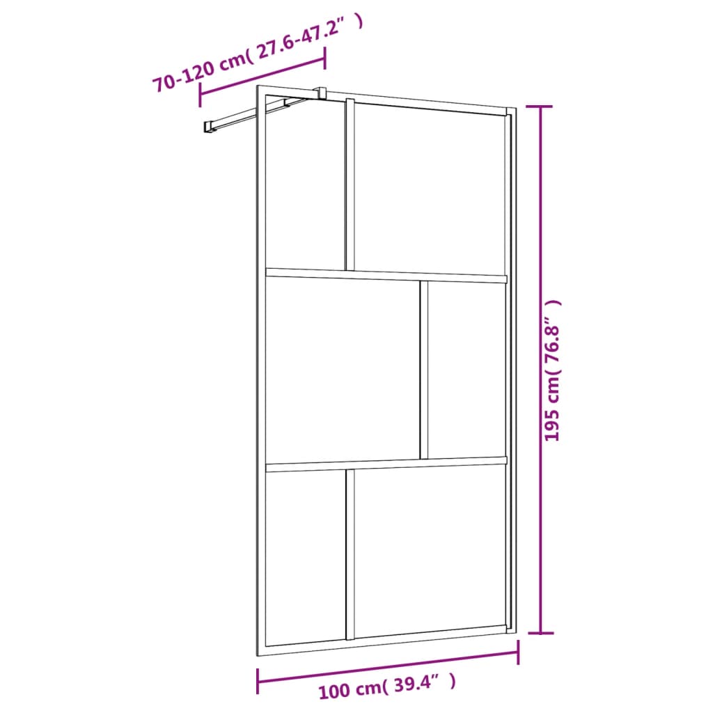 Inloopdouchewand transparant 80x195 cm ESG-glas