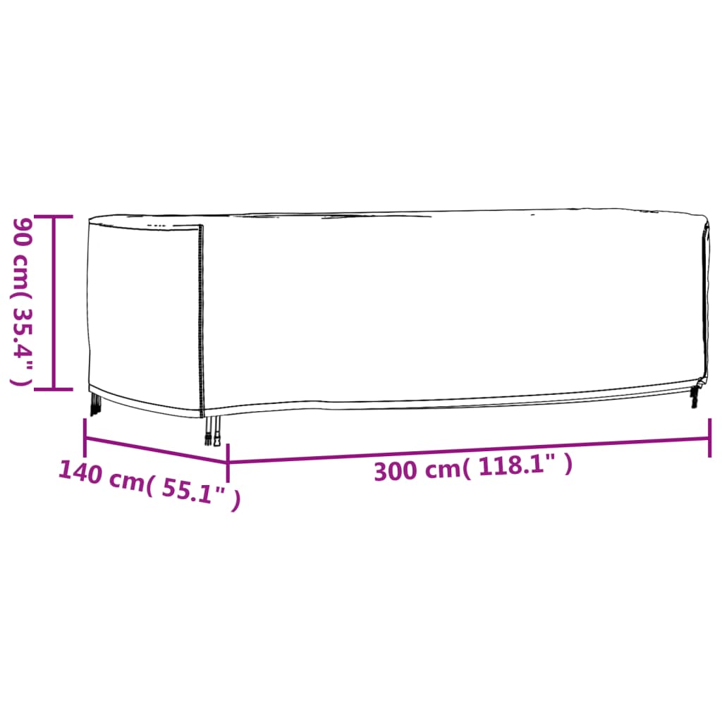 Tuinmeubelhoes waterdicht 420D 260x260x90 cm zwart