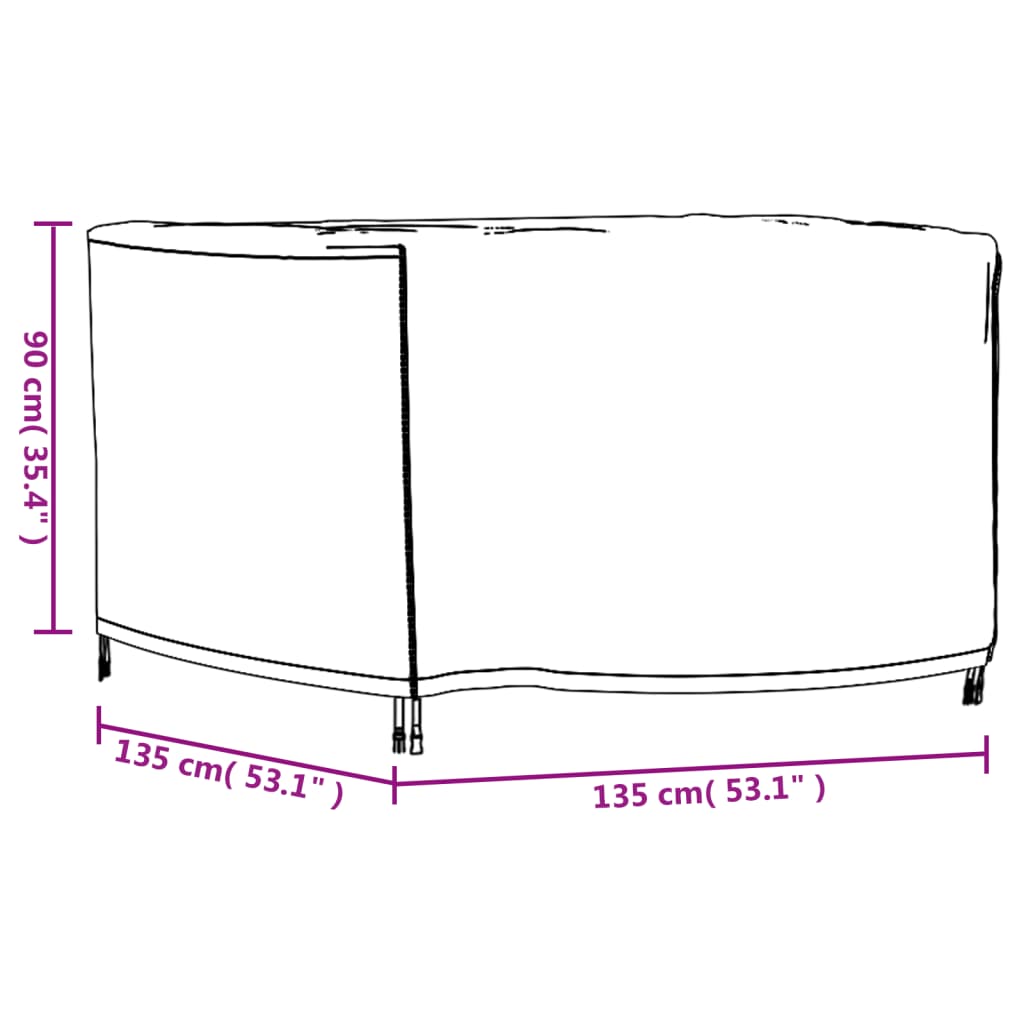 Tuinmeubelhoes waterdicht 420D 260x260x90 cm zwart