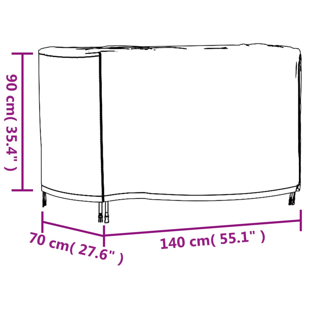 Tuinmeubelhoes 420D 315x180x74 cm oxford zwart