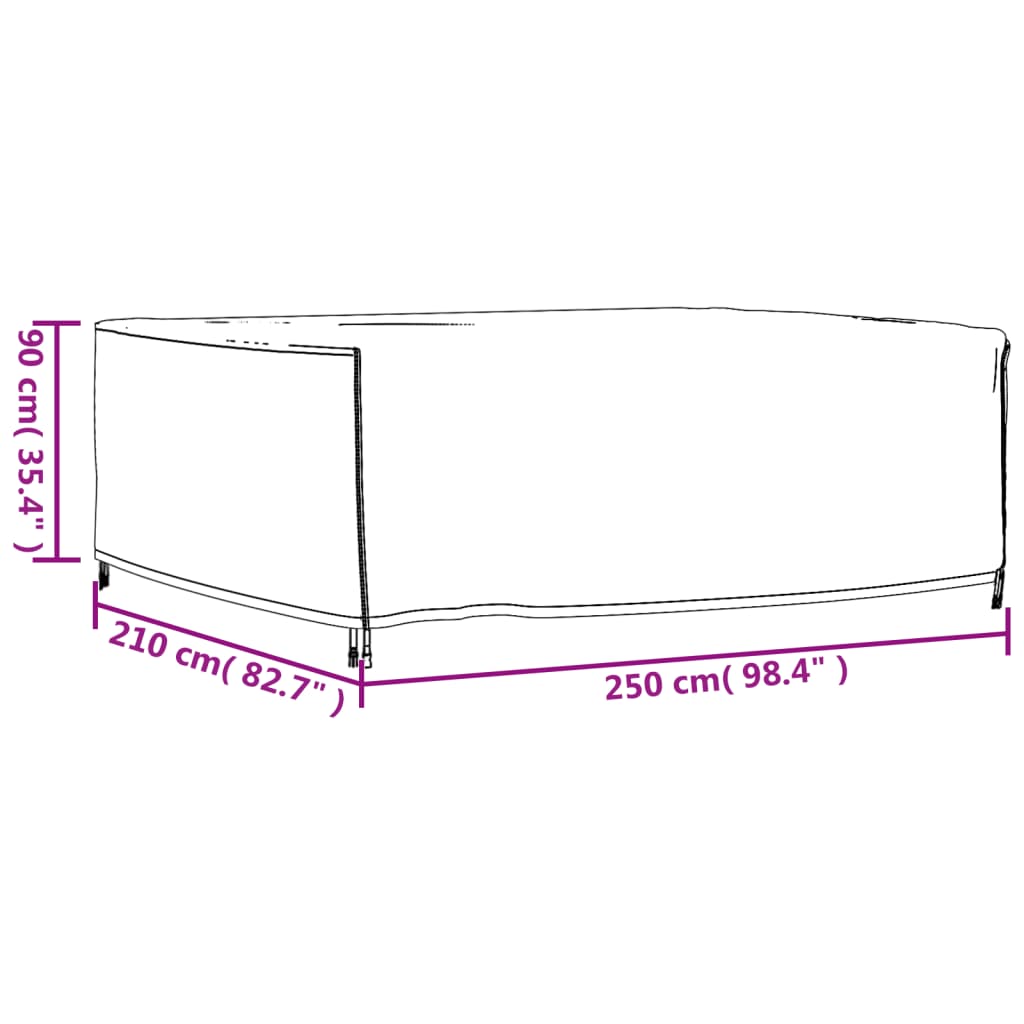 Tuinmeubelhoes waterdicht 420D 260x260x90 cm zwart