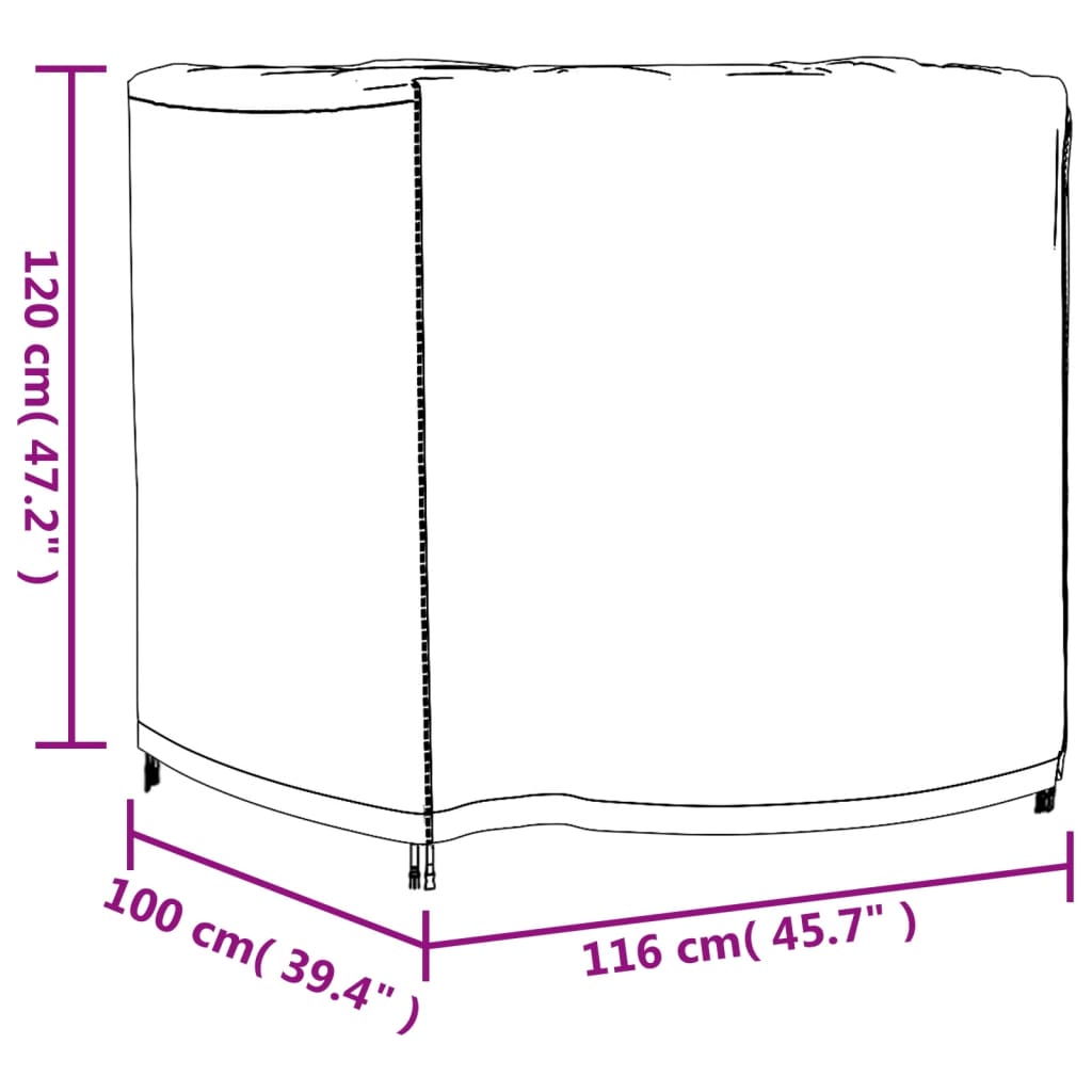 Tuinmeubelhoes 420D 315x180x74 cm oxford zwart