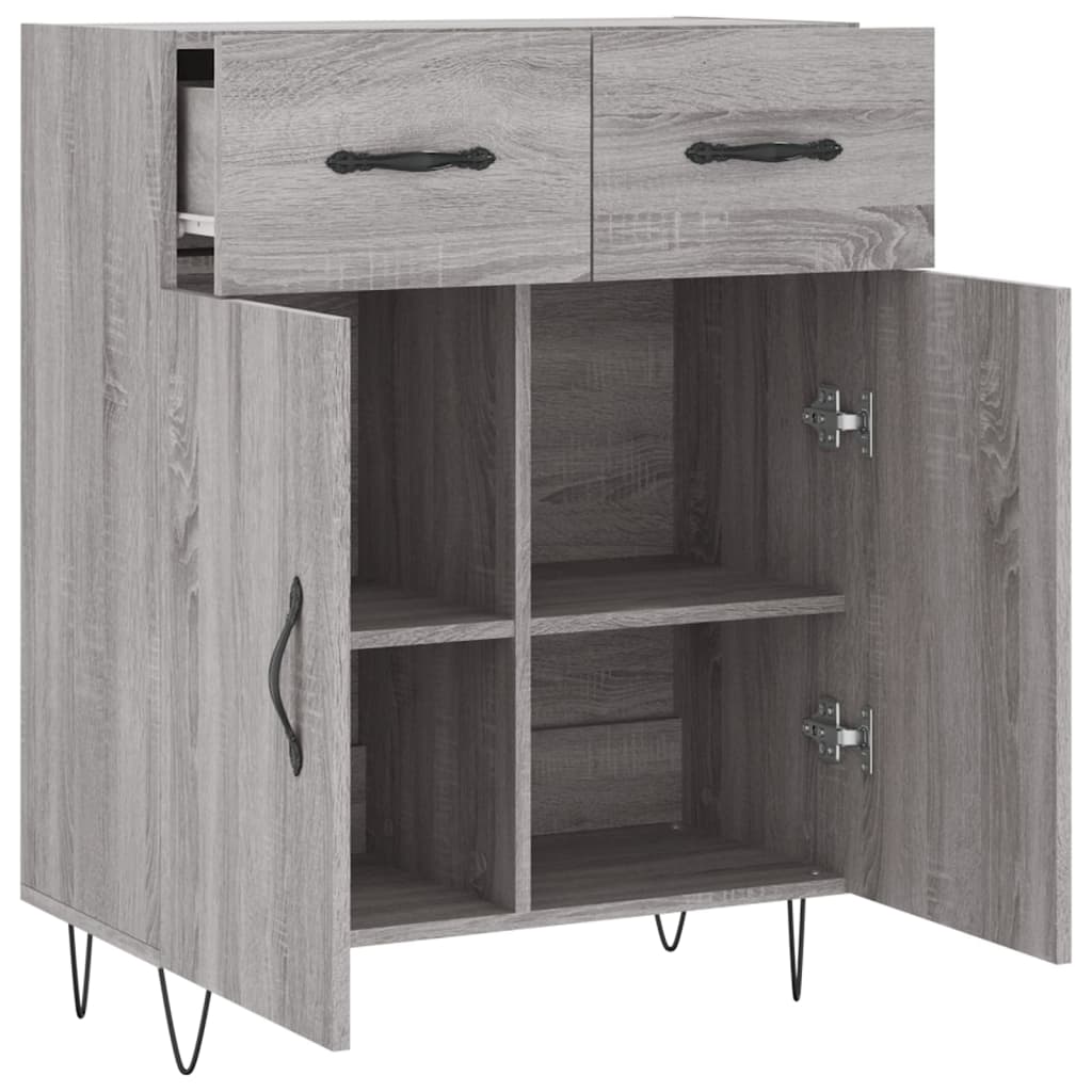 Dressoir 69,5x34x90 cm bewerkt hout eikenkleurig