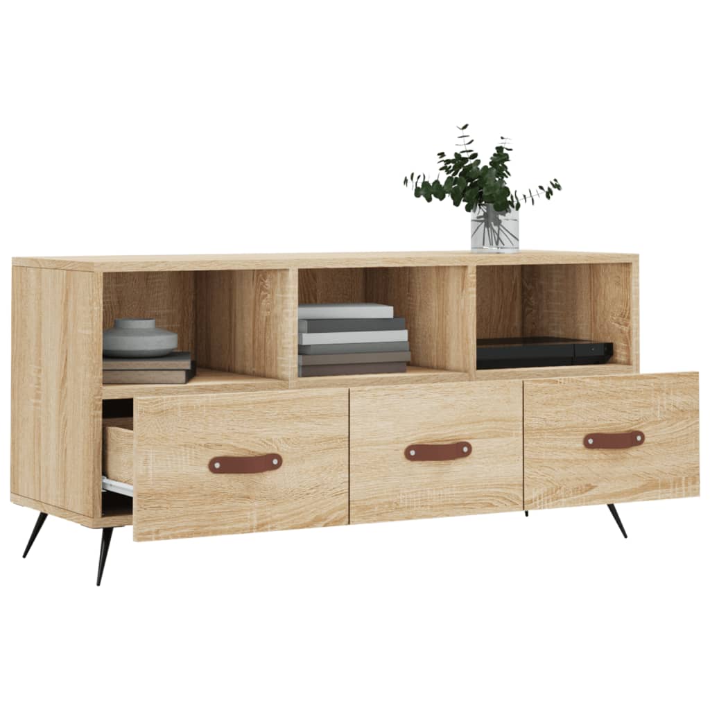 Tv-meubel 102x36x50 cm bewerkt hout bruin eikenkleur