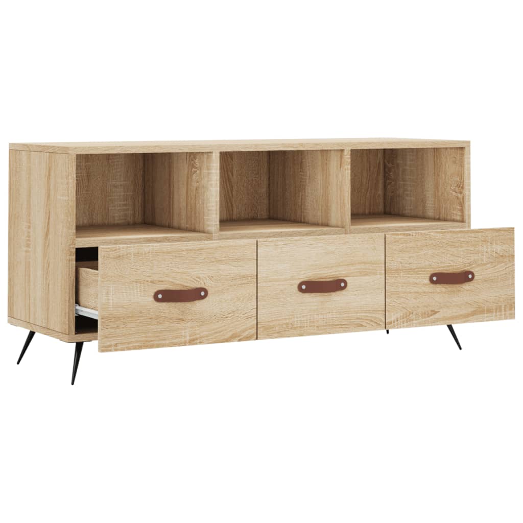 Tv-meubel 102x36x50 cm bewerkt hout bruin eikenkleur