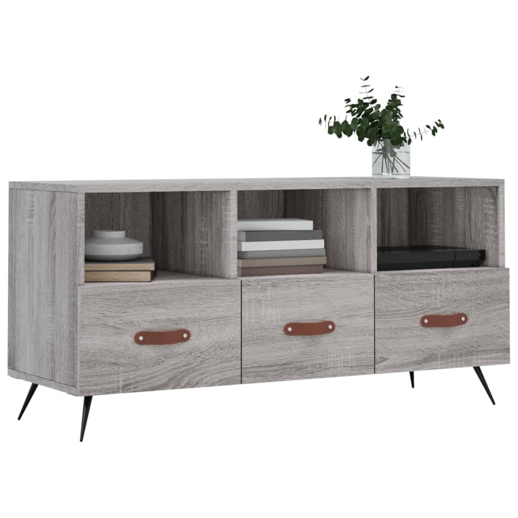 Tv-meubel 102x36x50 cm bewerkt hout bruin eikenkleur