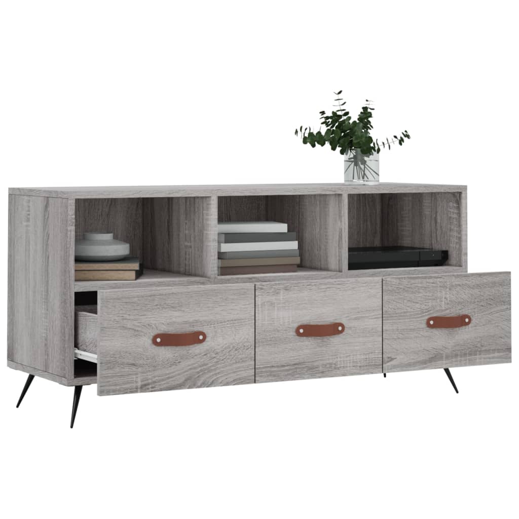 Tv-meubel 102x36x50 cm bewerkt hout bruin eikenkleur