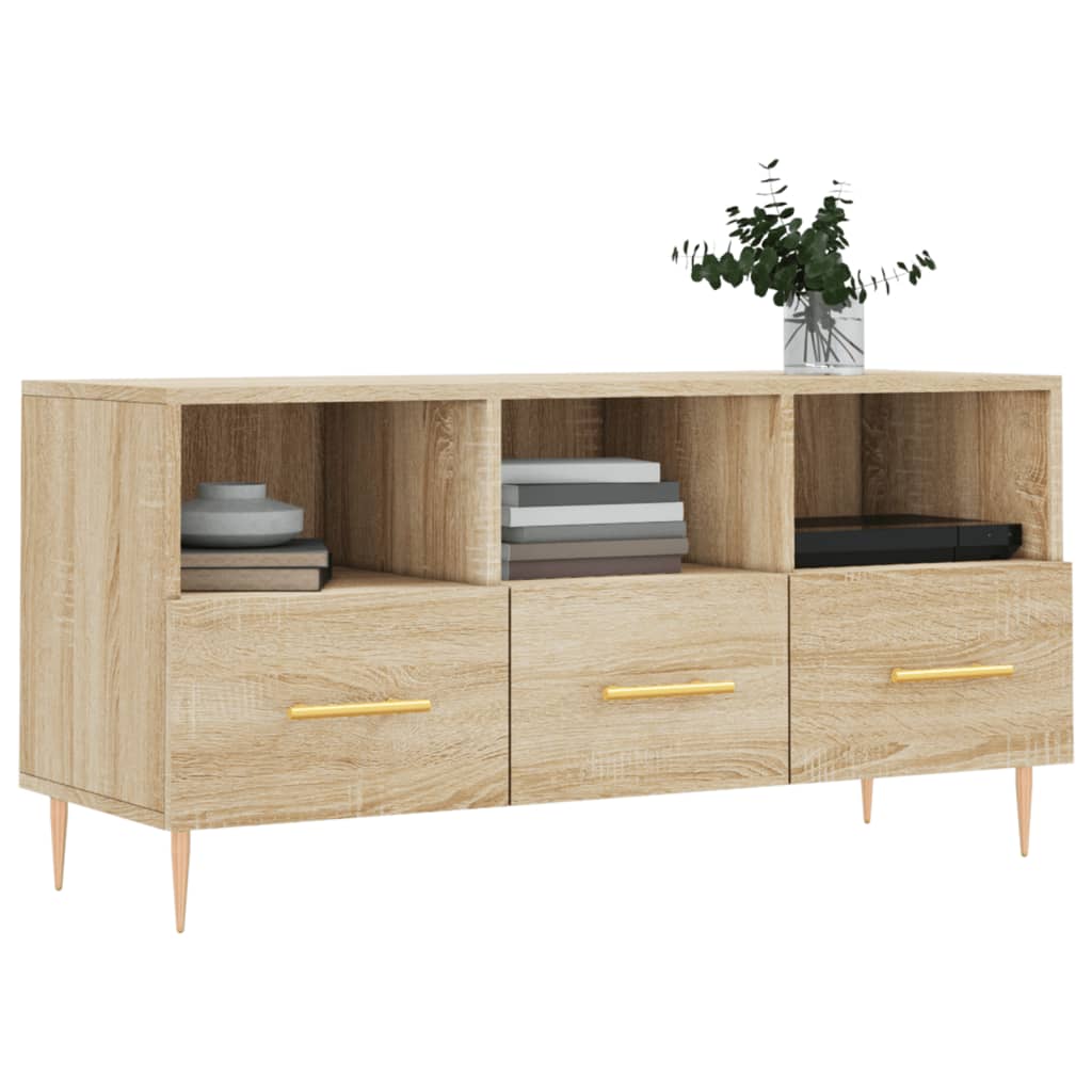 Tv-meubel 102x36x50 cm bewerkt hout eikenkleurig