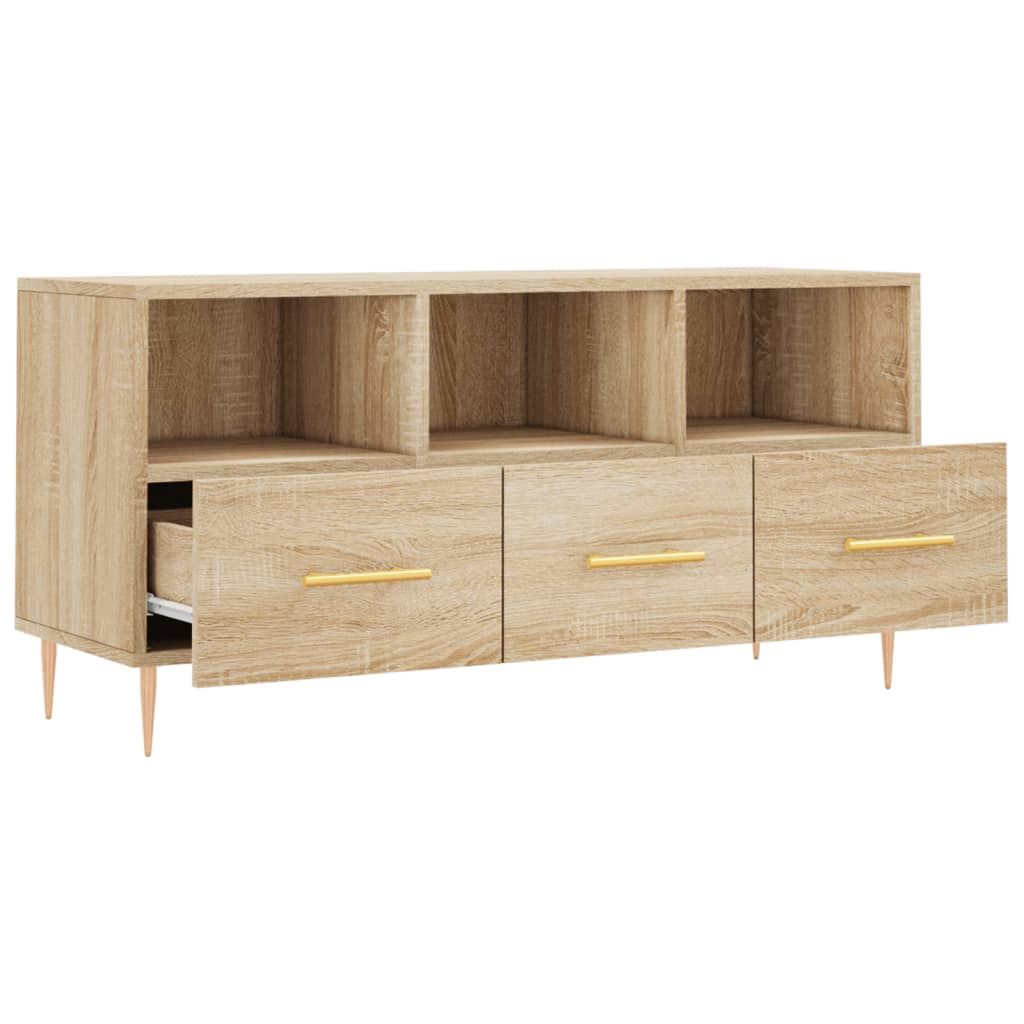 Tv-meubel 102x36x50 cm bewerkt hout eikenkleurig