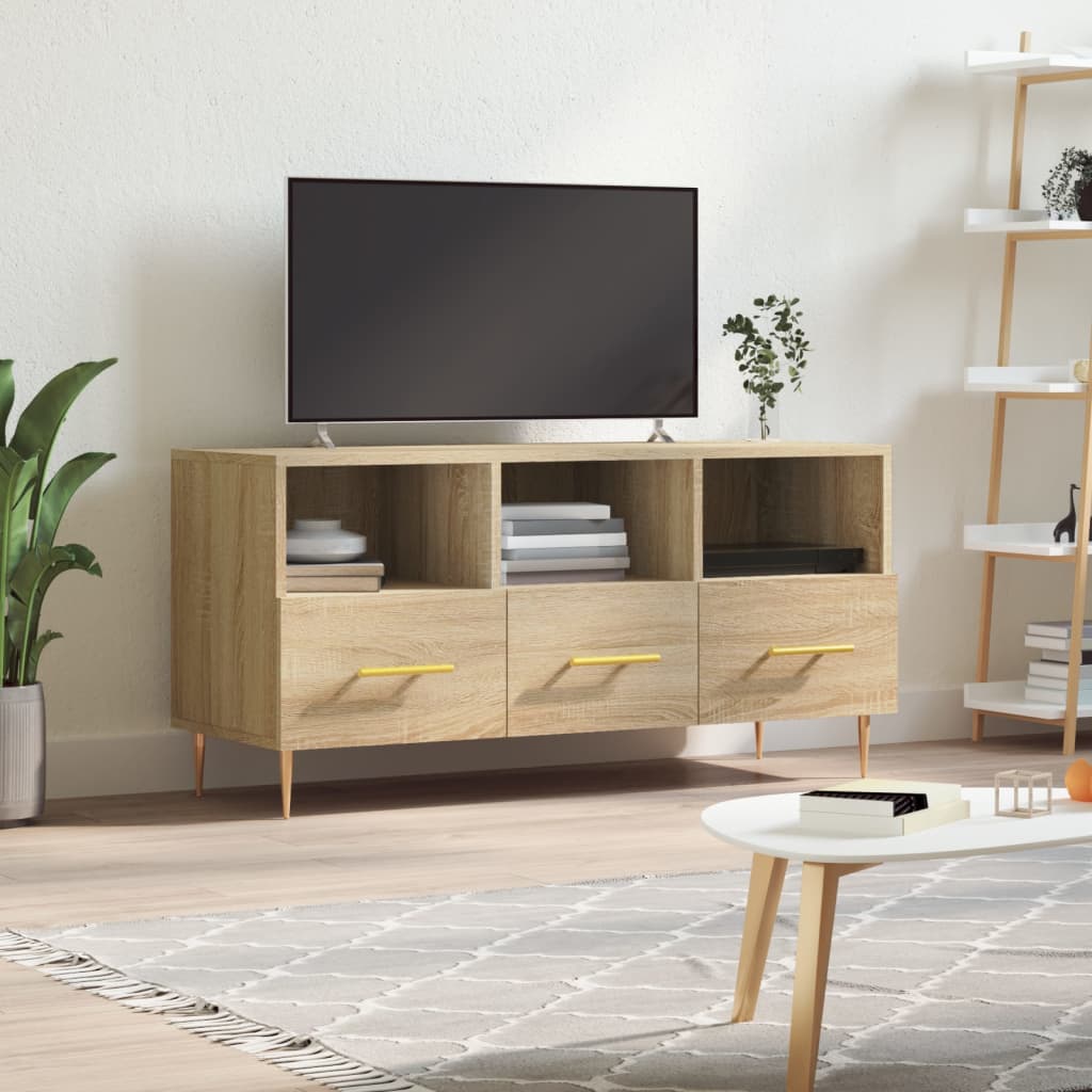 Tv-meubel 102x36x50 cm bewerkt hout eikenkleurig