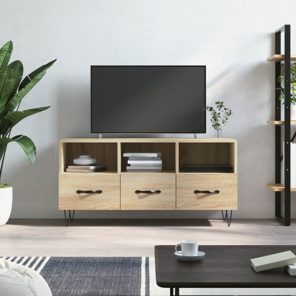 Tv-meubel 102x36x50 cm bewerkt hout