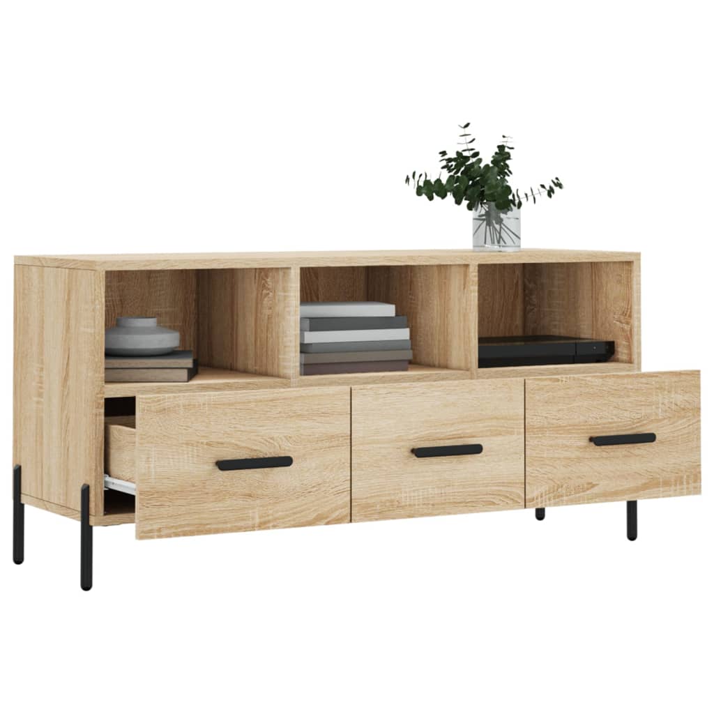 Tv-meubel 102x36x50 cm bewerkt hout eikenkleurig