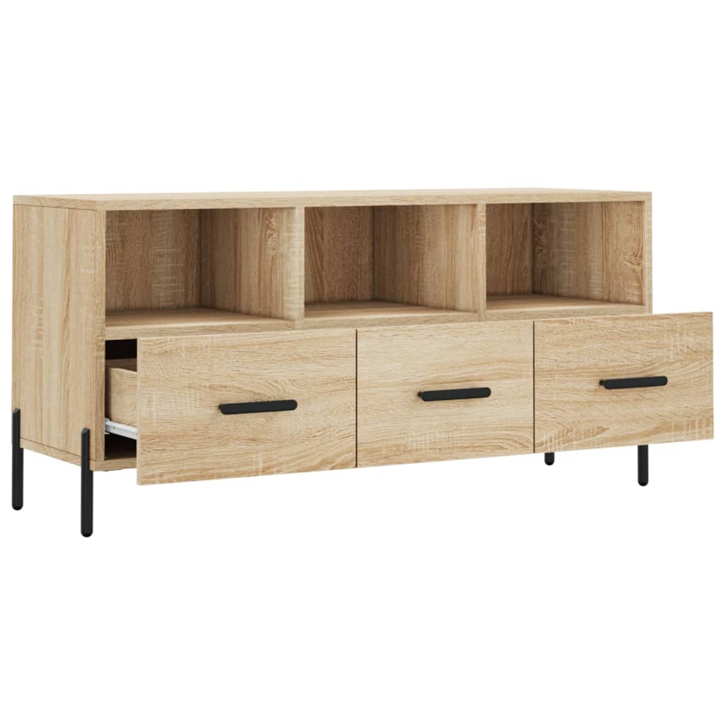 Tv-meubel 102x36x50 cm bewerkt hout eikenkleurig