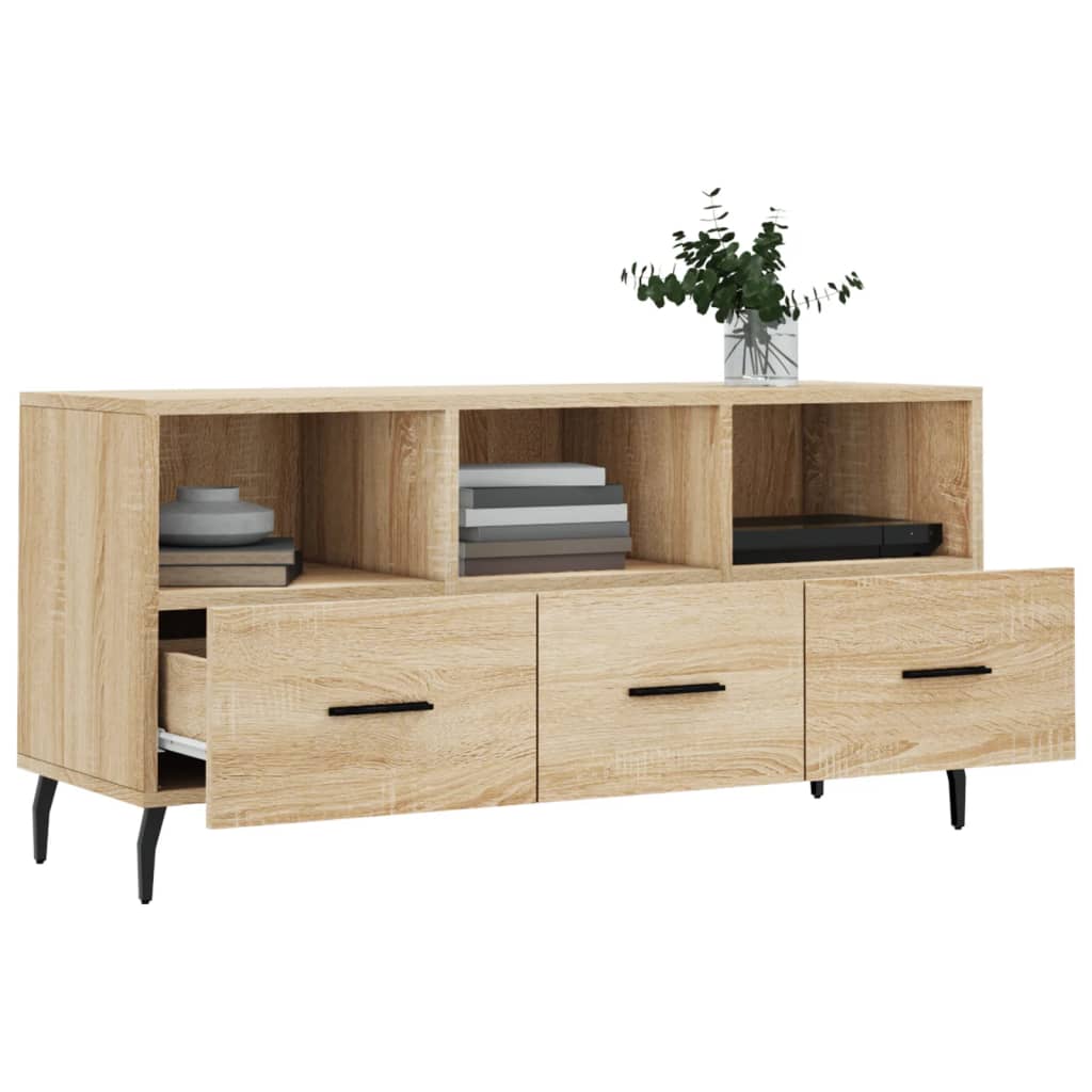 Tv-meubel 102x36x50 cm bewerkt hout eikenkleurig