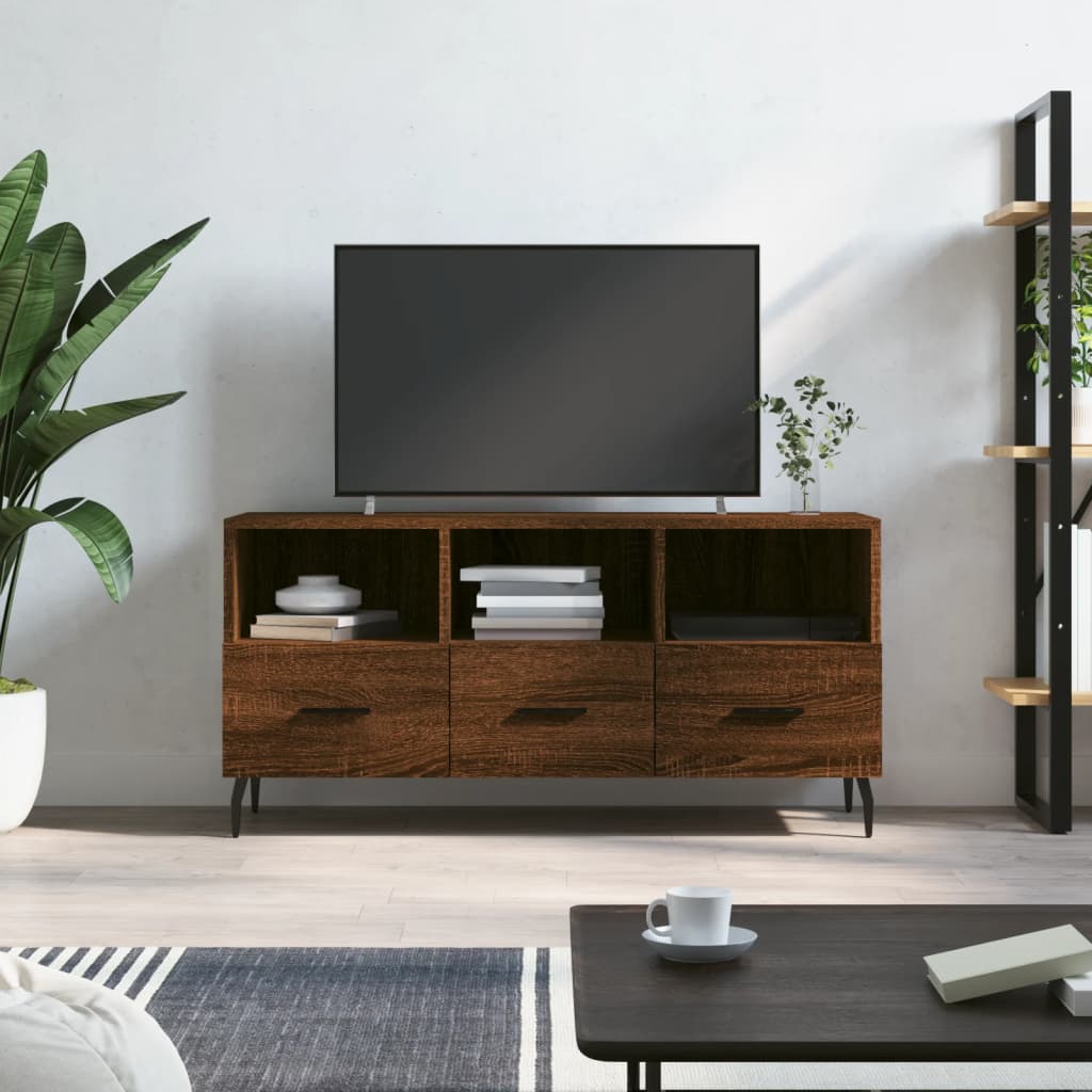 Tv-meubel 102x36x50 cm bewerkt hout eikenkleurig