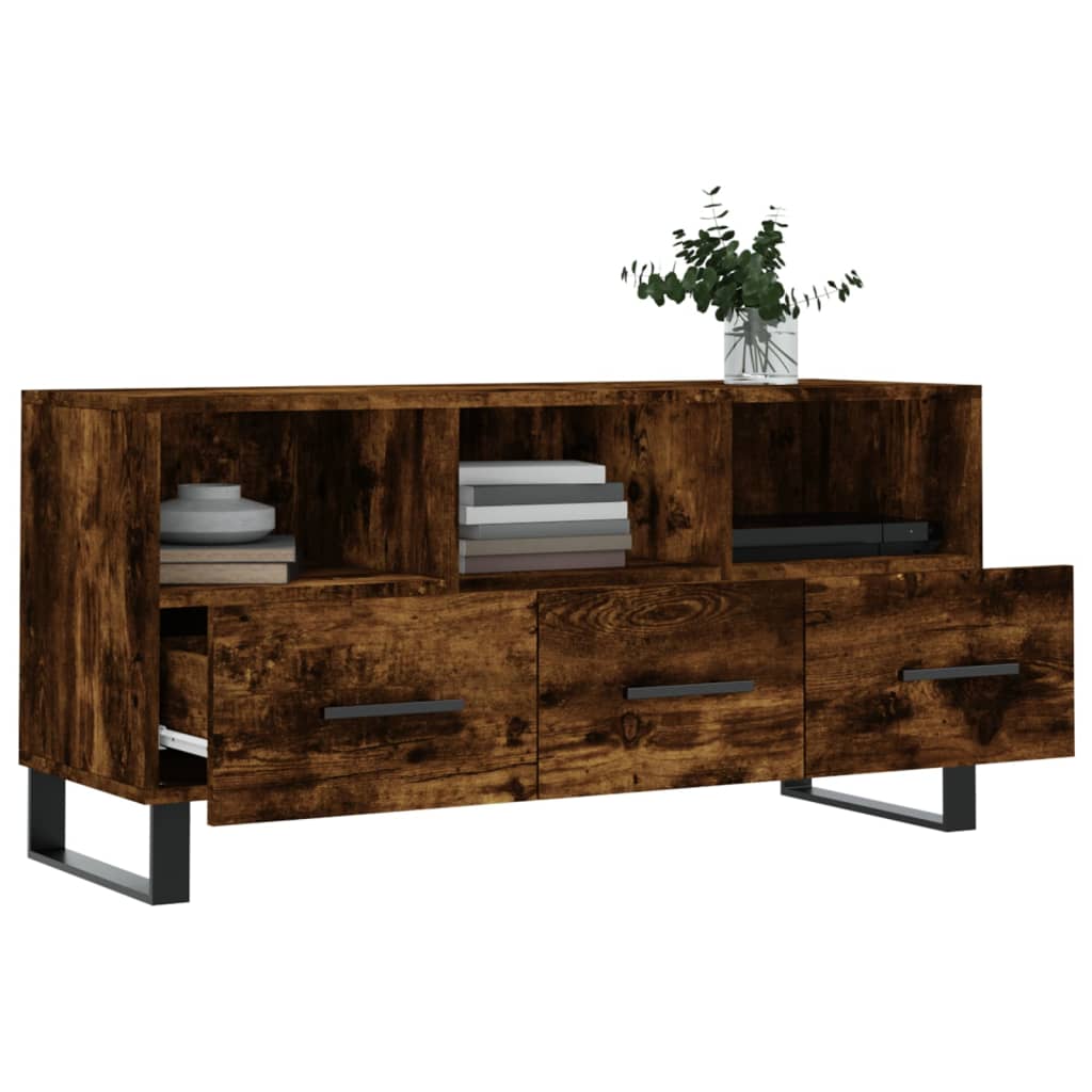 Tv-meubel 102x36x50 cm bewerkt hout eikenkleurig