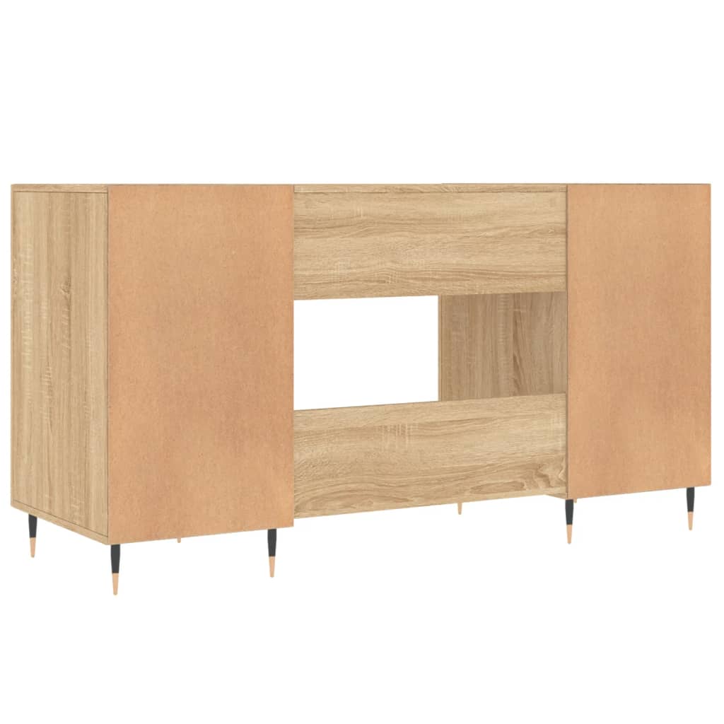 Bureau 140x50x75 cm bewerkt hout eikenkleurig