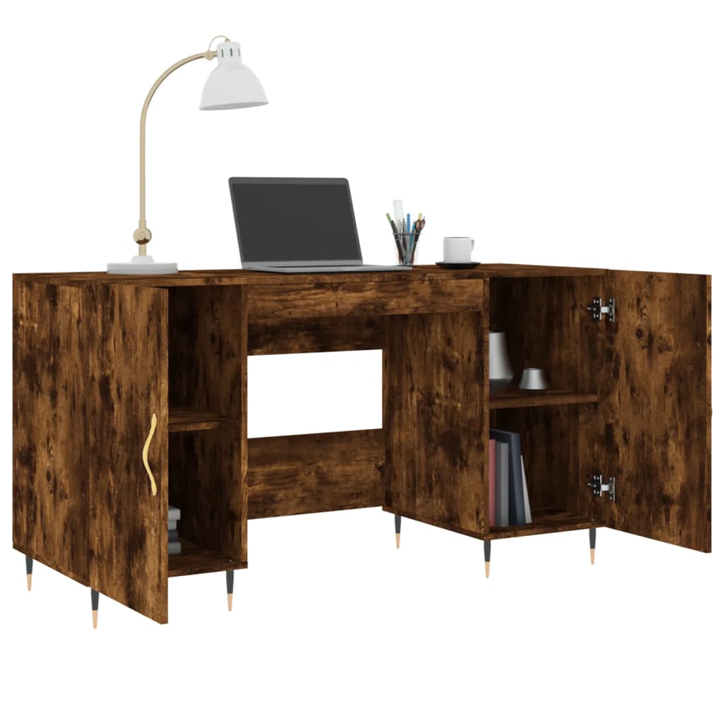 Bureau 140x50x75 cm bewerkt hout eikenkleurig