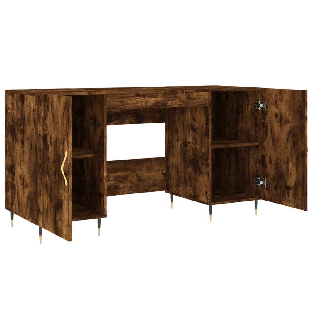 Bureau 140x50x75 cm bewerkt hout eikenkleurig