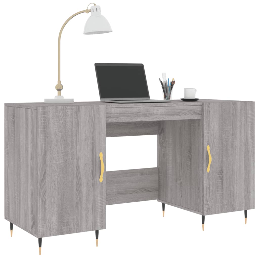 Bureau 140x50x75 cm bewerkt hout eikenkleurig