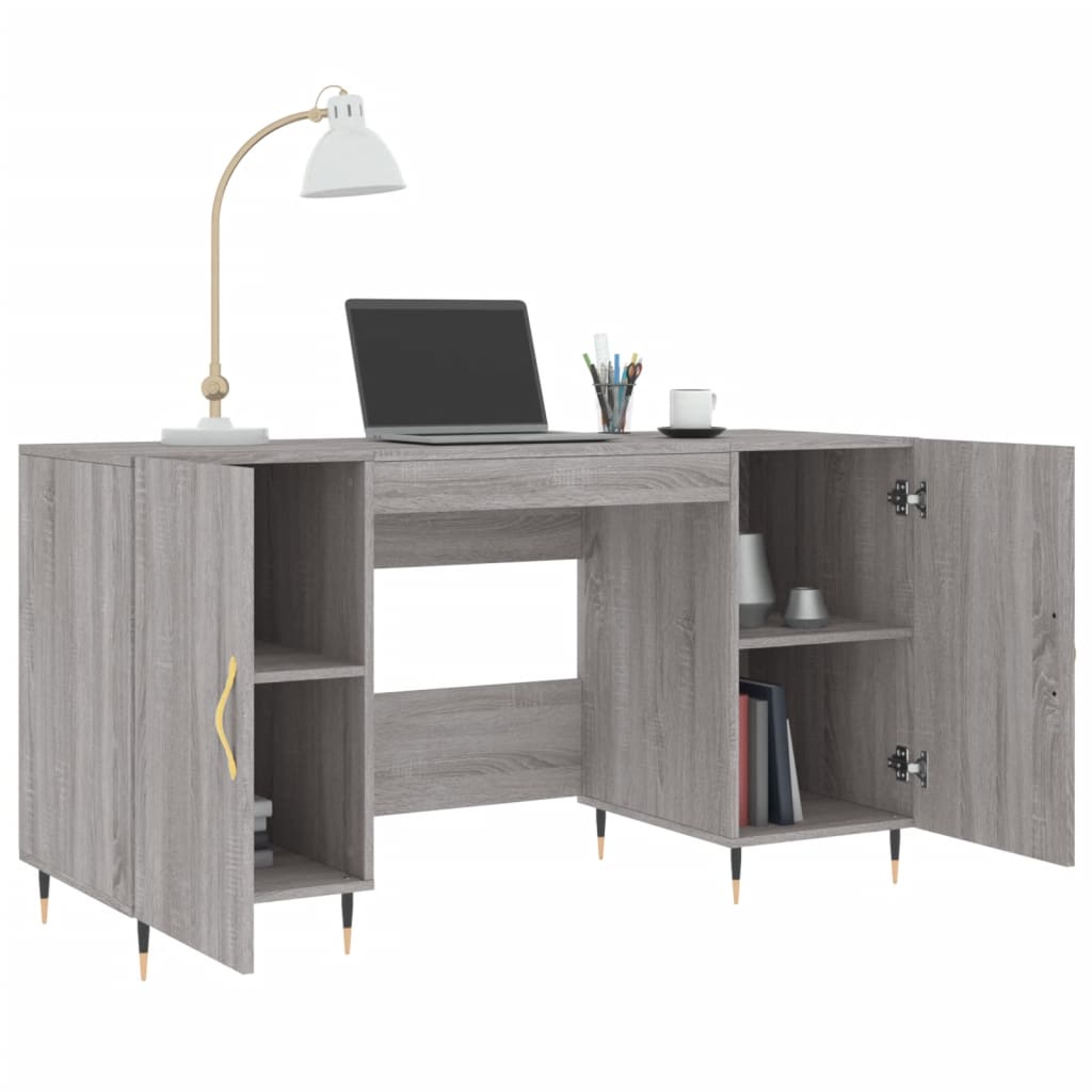 Bureau 140x50x75 cm bewerkt hout eikenkleurig