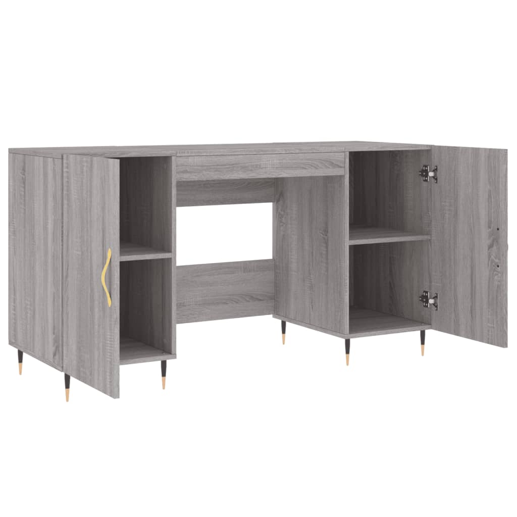 Bureau 140x50x75 cm bewerkt hout eikenkleurig