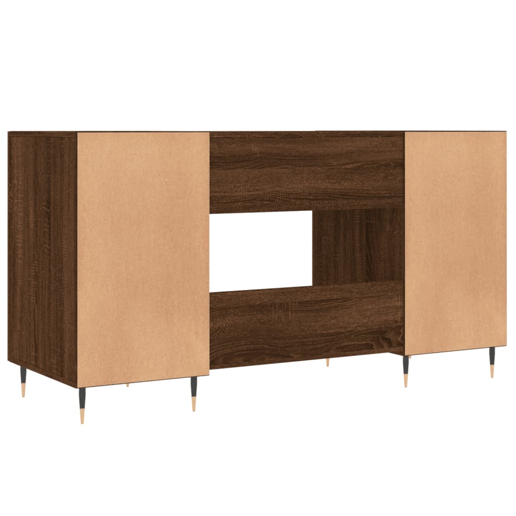 Bureau 140x50x75 cm bewerkt hout eikenkleurig