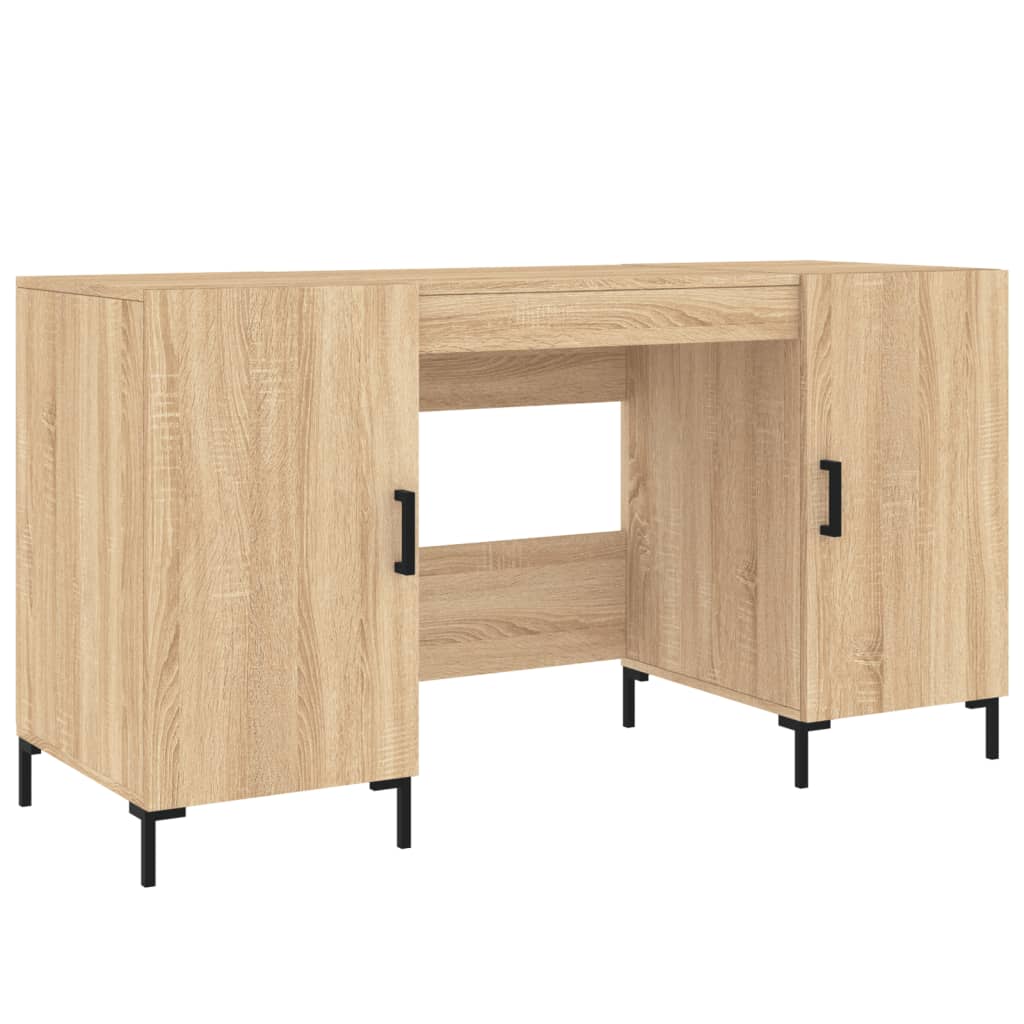 Bureau 140x50x75 cm bewerkt hout eikenkleurig