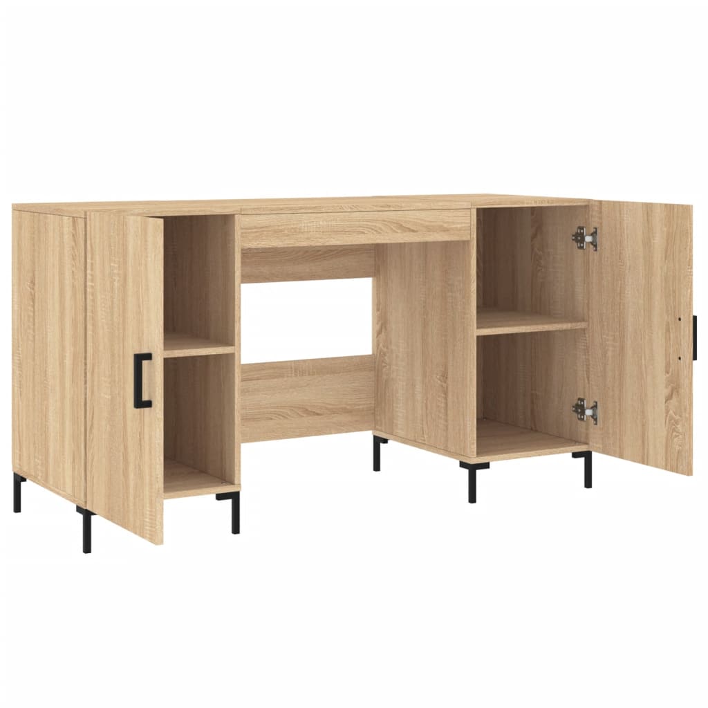 Bureau 140x50x75 cm bewerkt hout eikenkleurig