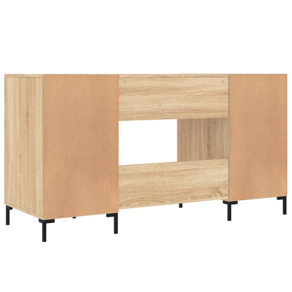 Bureau 140x50x75 cm bewerkt hout eikenkleurig