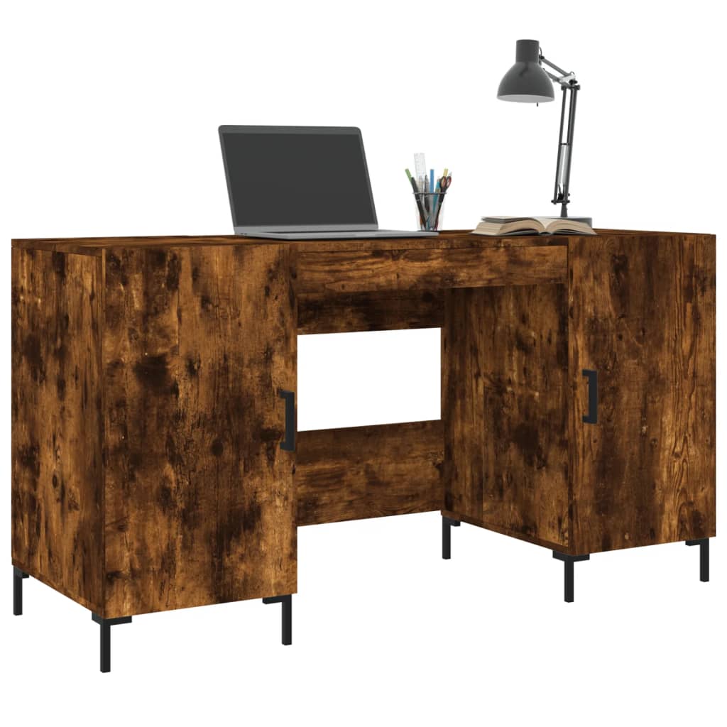 Bureau 140x50x75 cm bewerkt hout eikenkleurig