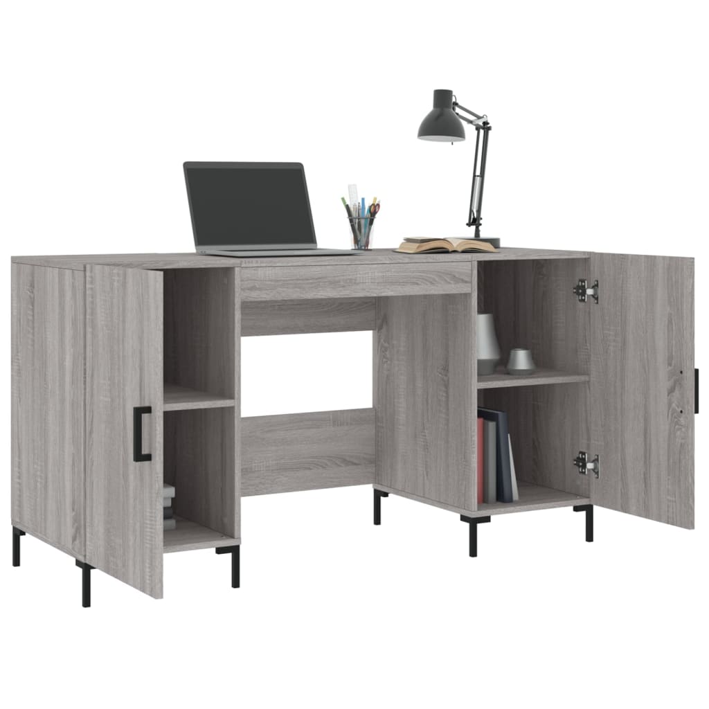 Bureau 140x50x75 cm bewerkt hout eikenkleurig