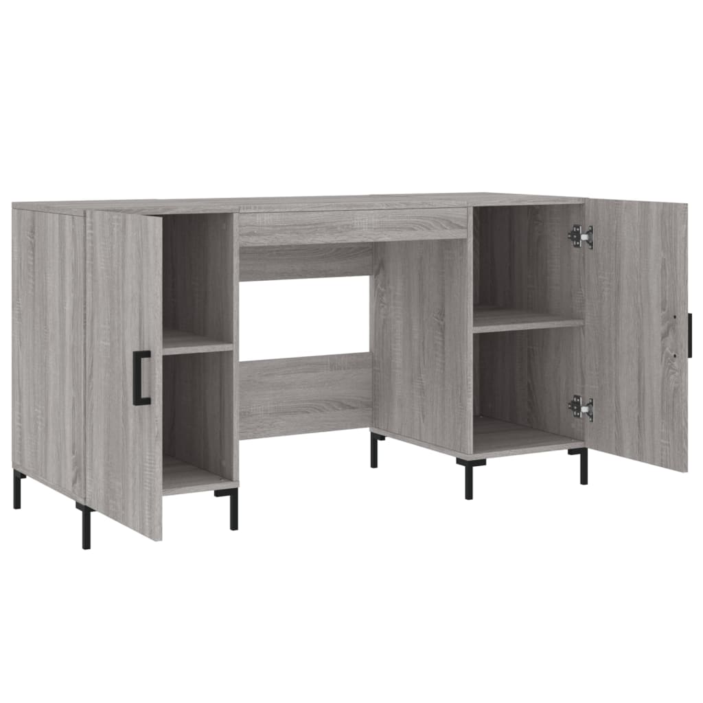 Bureau 140x50x75 cm bewerkt hout eikenkleurig