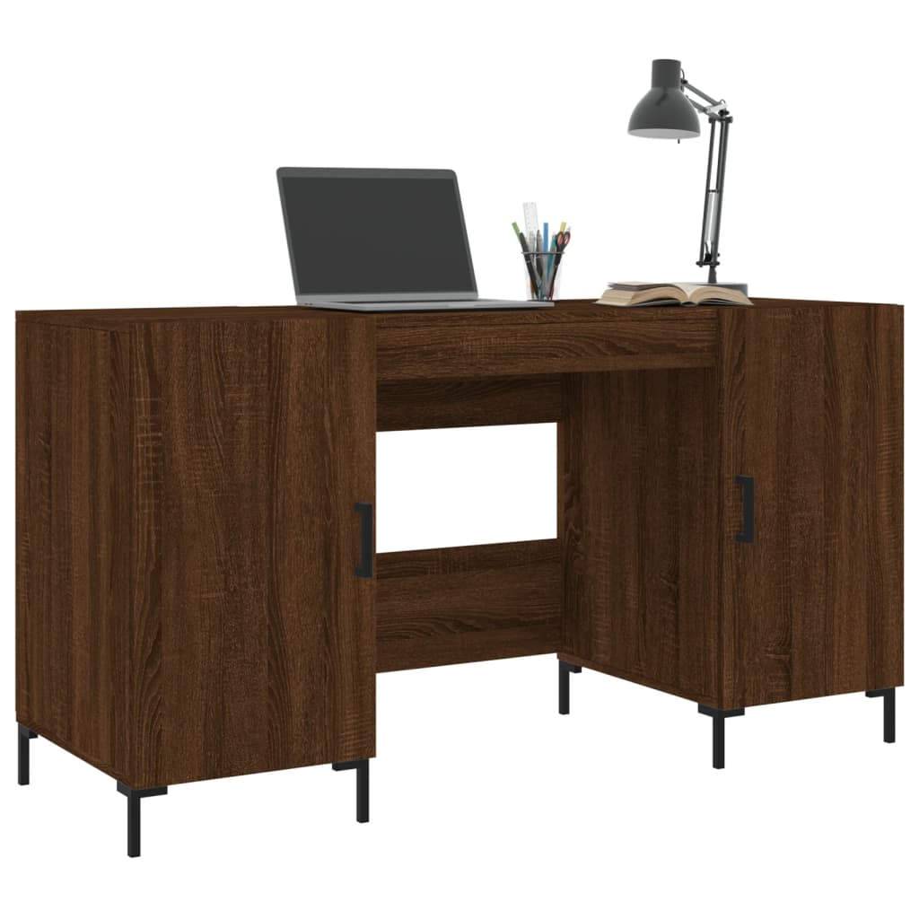 Bureau 140x50x75 cm bewerkt hout eikenkleurig