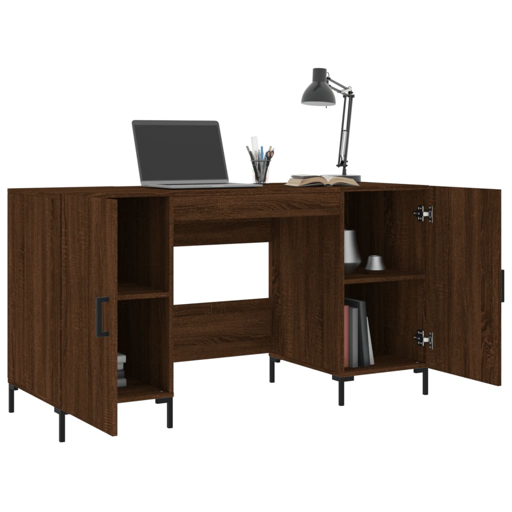 Bureau 140x50x75 cm bewerkt hout eikenkleurig