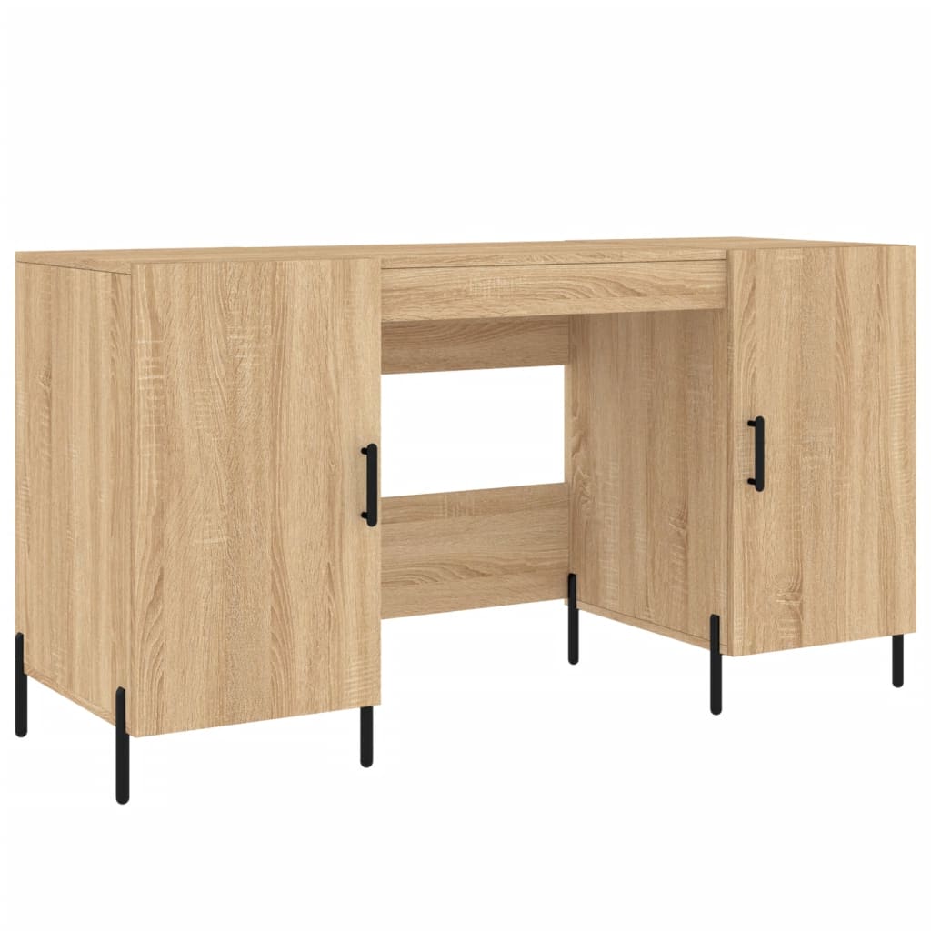 Bureau 140x50x75 cm bewerkt hout eikenkleurig