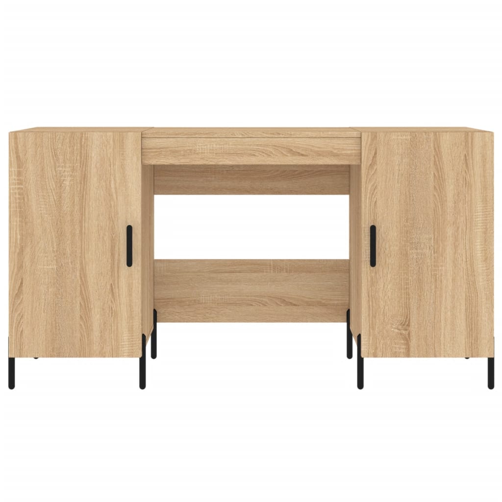 Bureau 140x50x75 cm bewerkt hout eikenkleurig