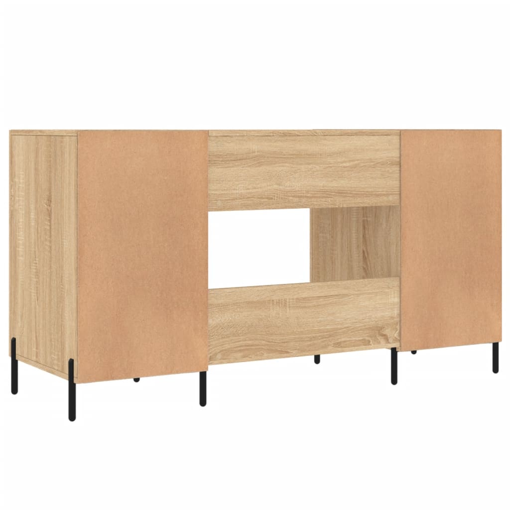 Bureau 140x50x75 cm bewerkt hout eikenkleurig