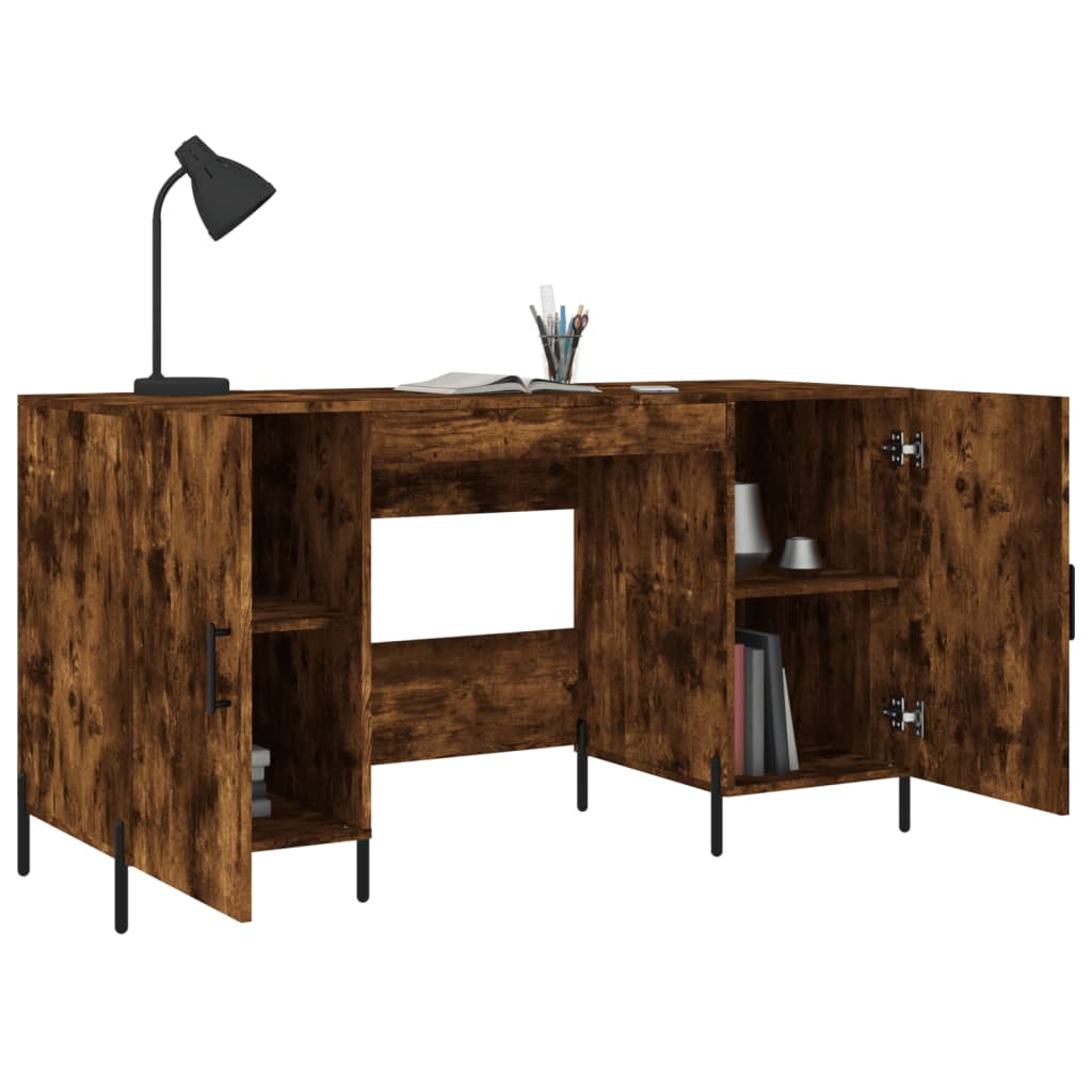 Bureau 140x50x75 cm bewerkt hout eikenkleurig