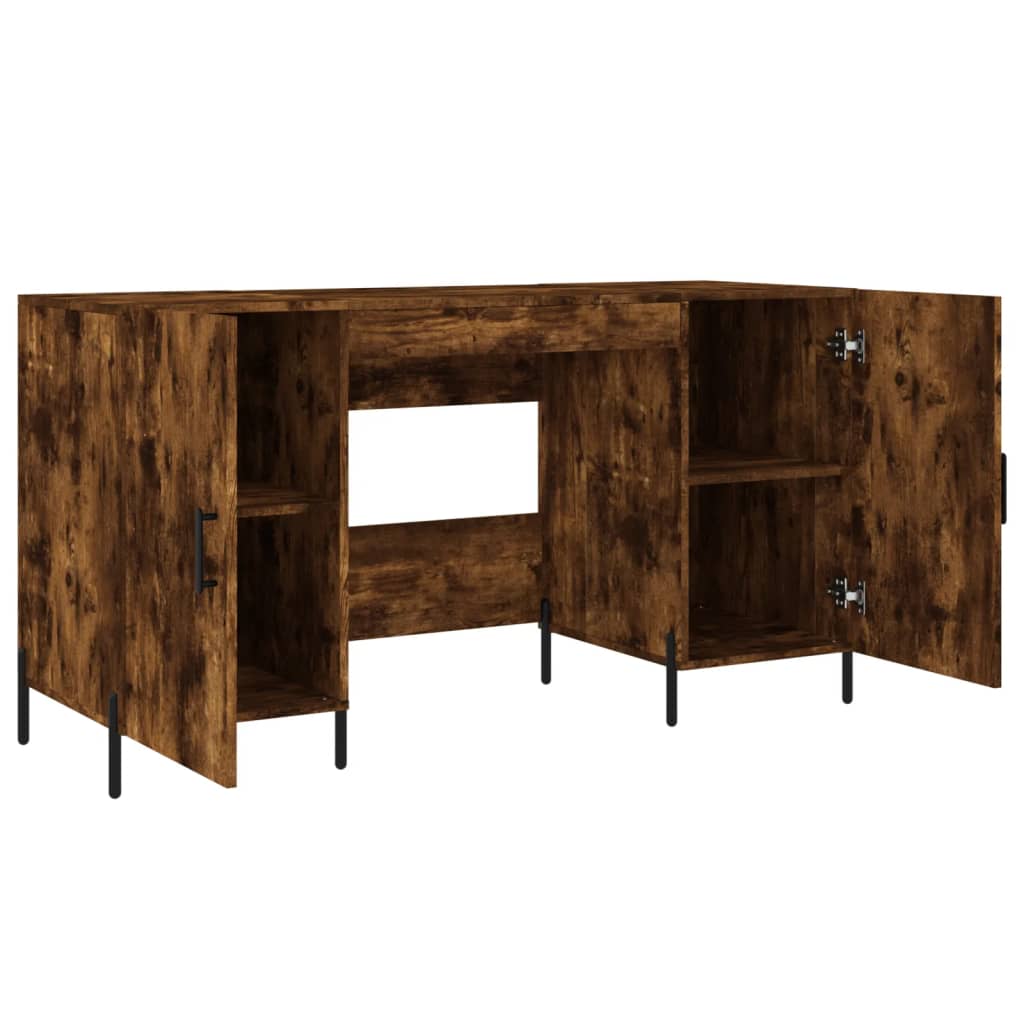 Bureau 140x50x75 cm bewerkt hout eikenkleurig