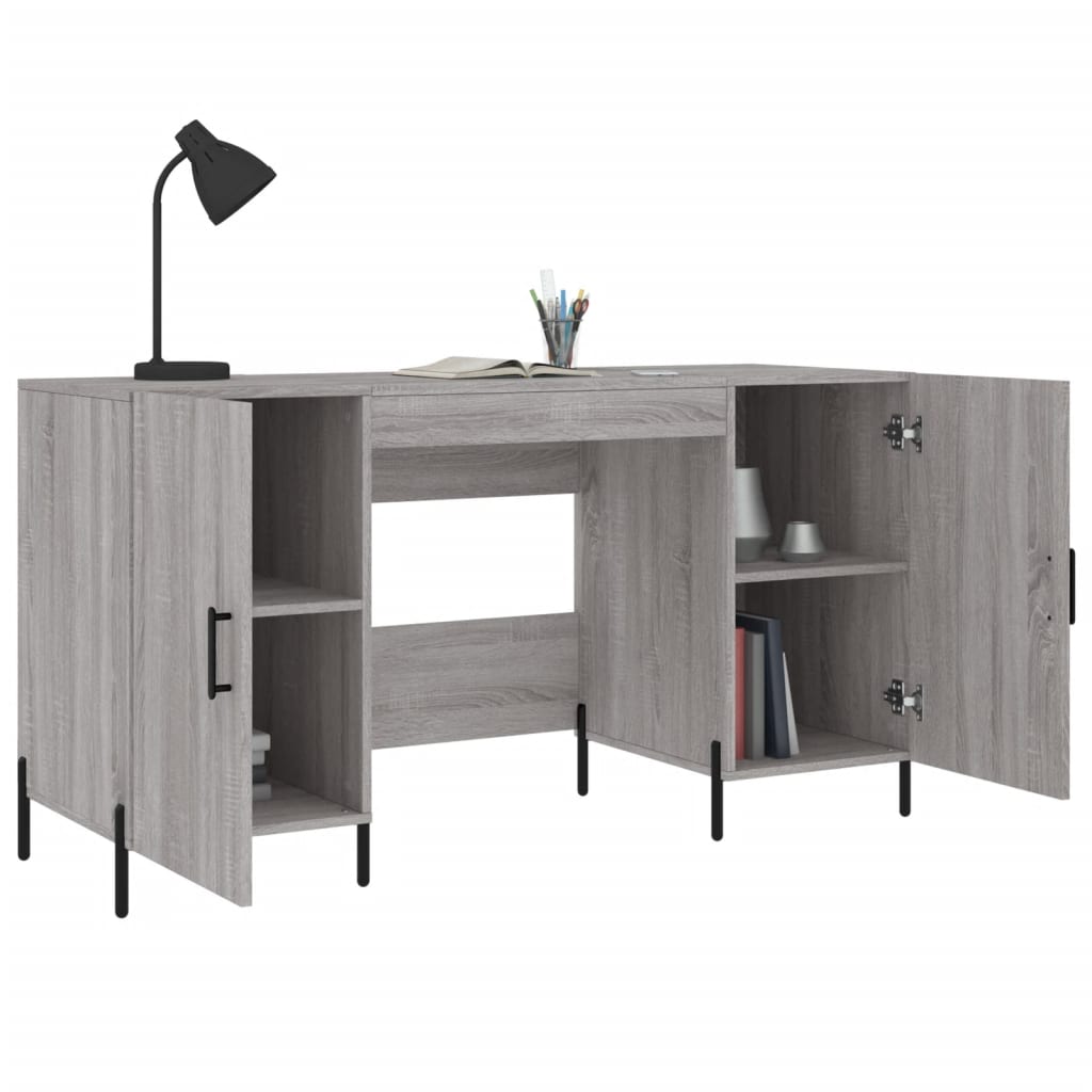 Bureau 140x50x75 cm bewerkt hout eikenkleurig