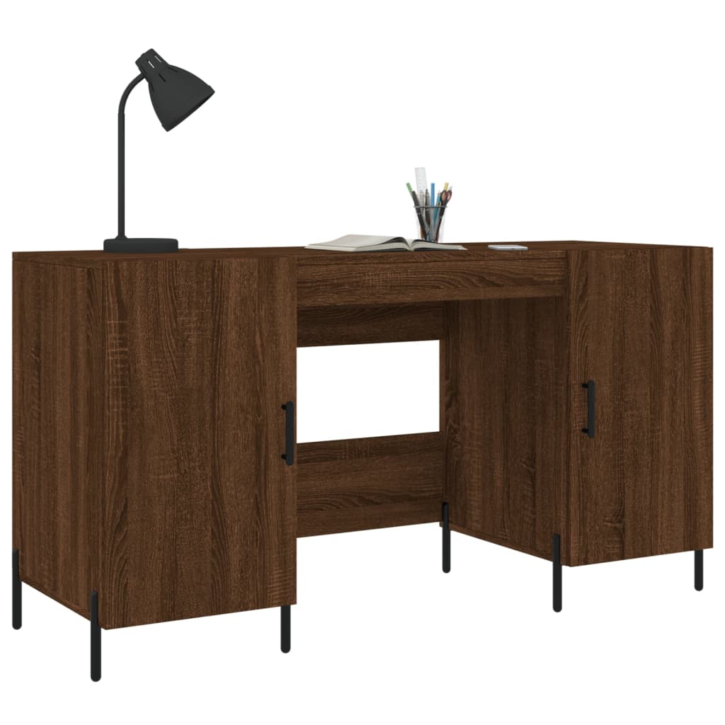 Bureau 140x50x75 cm bewerkt hout eikenkleurig