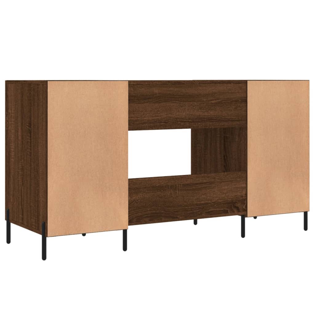 Bureau 140x50x75 cm bewerkt hout eikenkleurig