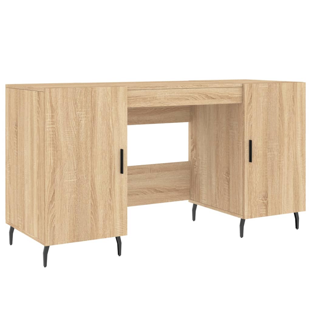 Bureau 140x50x75 cm bewerkt hout bruin eikenkleur