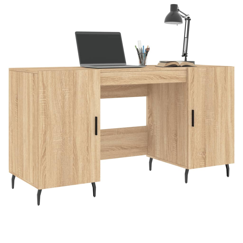 Bureau 140x50x75 cm bewerkt hout bruin eikenkleur