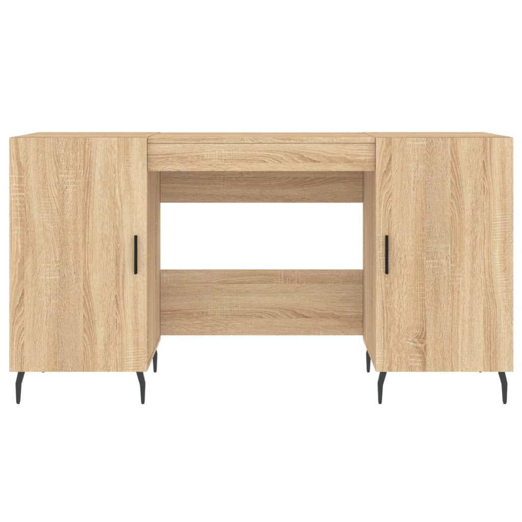 Bureau 140x50x75 cm bewerkt hout bruin eikenkleur