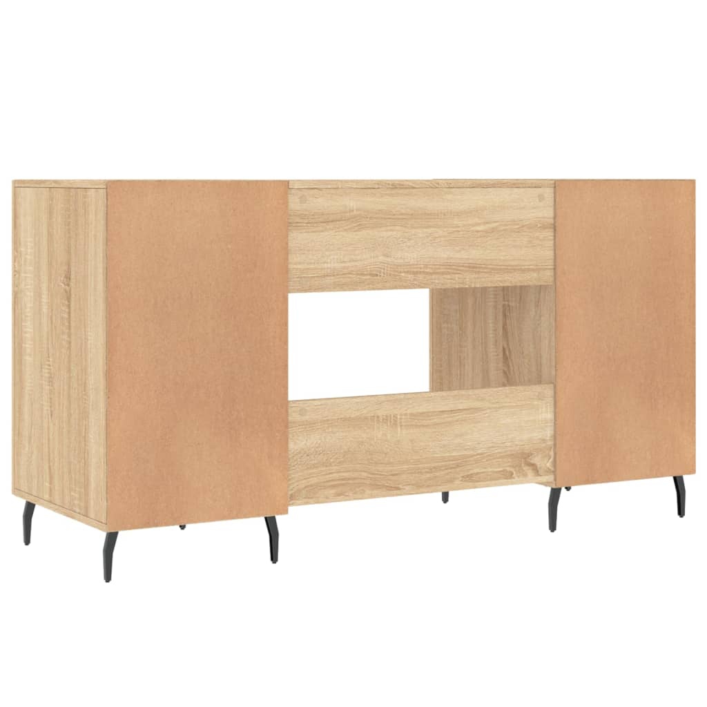 Bureau 140x50x75 cm bewerkt hout bruin eikenkleur