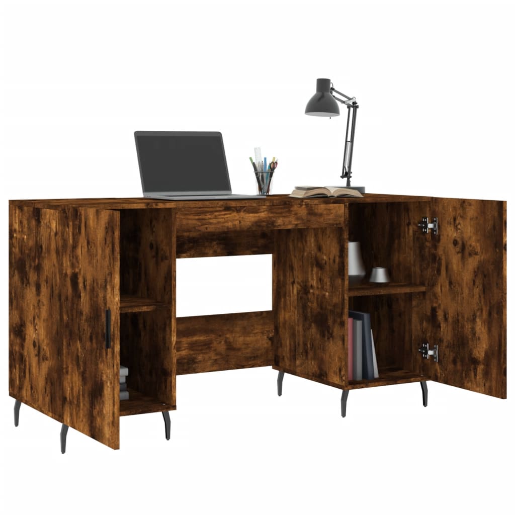 Bureau 140x50x75 cm bewerkt hout bruin eikenkleur